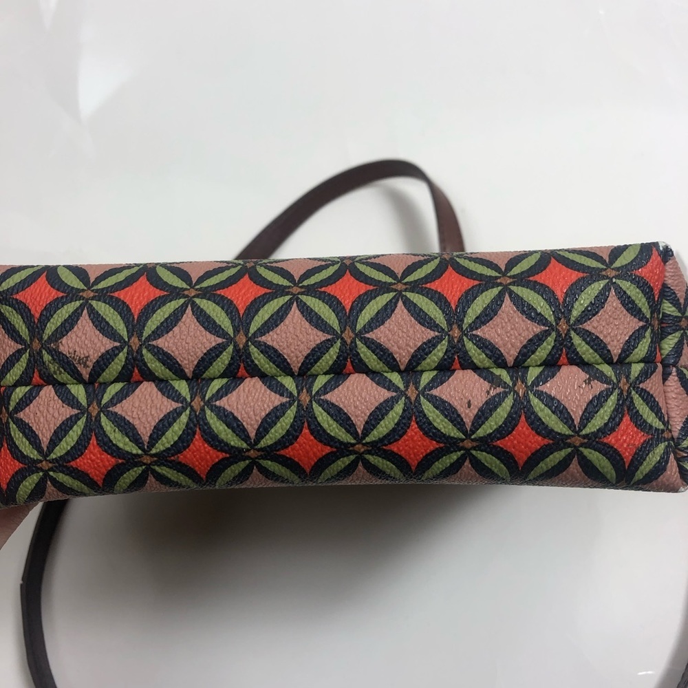 Fossil Leather Crossbody Purse Geometric Print - Picture 5 of 5